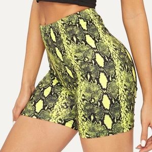 Snake print biker shorts